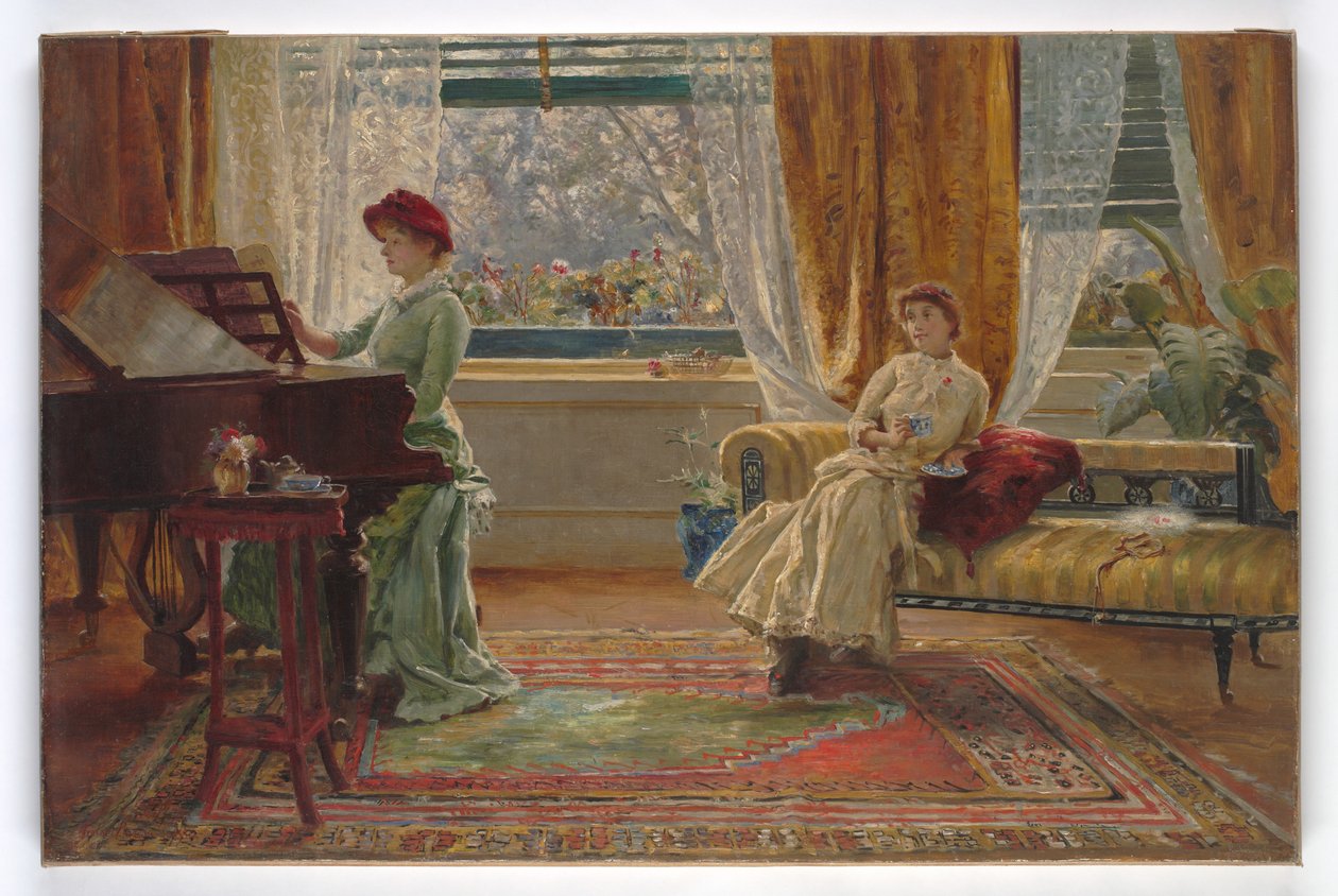 En interiör med två damer, 1880 av A. Trevor Haddon