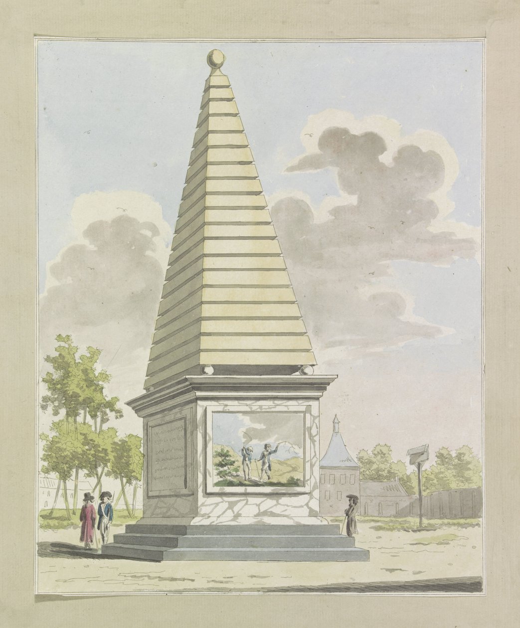 Utsmyckning i plantagen, 1795 Tio plåtar av dekorationerna vid Alliantiefeest i Amsterdam 1795 (serietitel) av A. Verkerk
