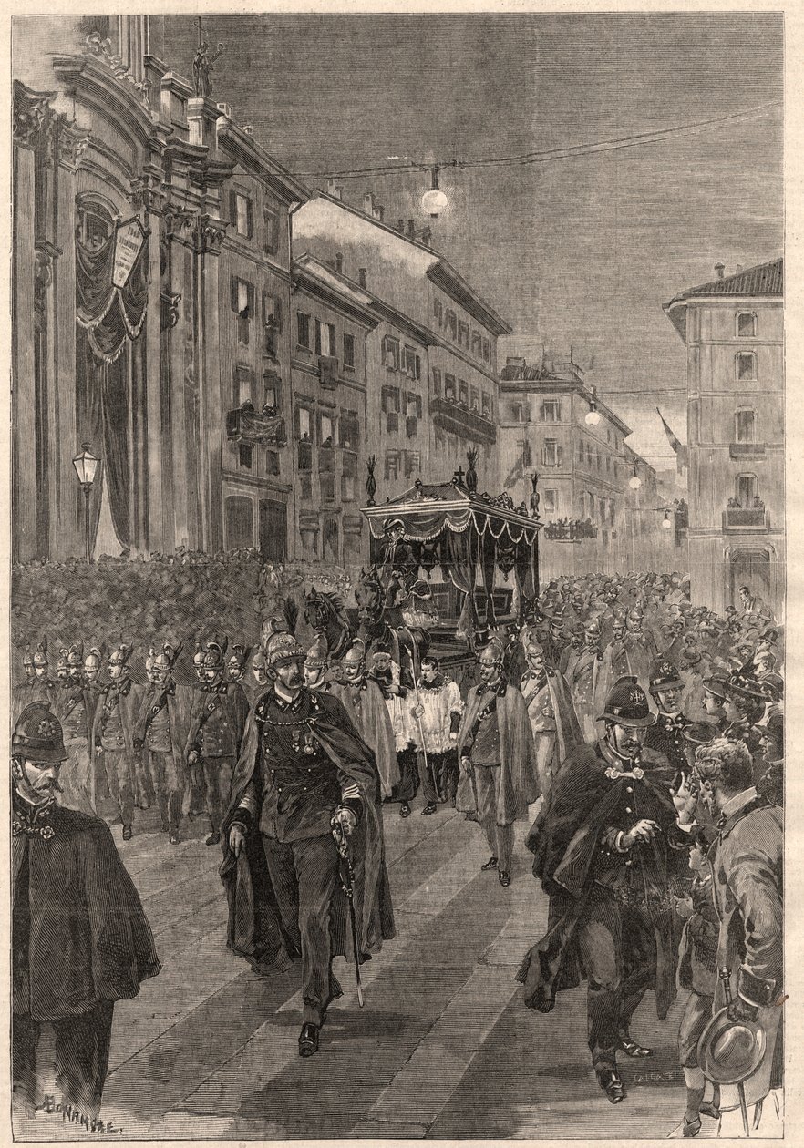 Verdi, Giuseppe: begravningsprocession, Milano, 26 februari 1901. av A. after Bonamore
