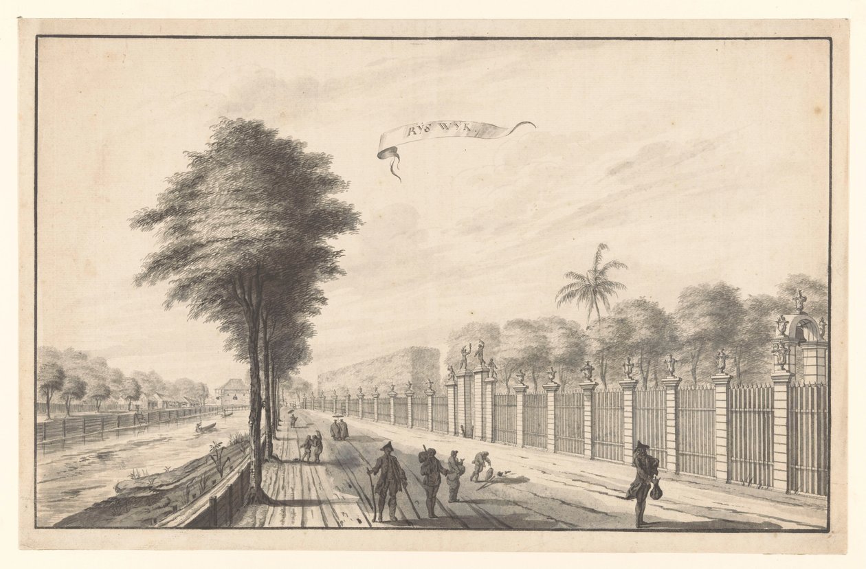 Posten Rijswijk sett från Noordwijk Rijswijk (titel på objekt) av A. de Nelly (attributed to)