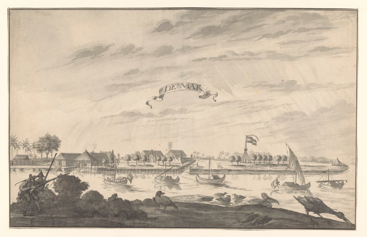 Utsikt över Demak The Mak (titel på objekt) av A. de Nelly (possibly)