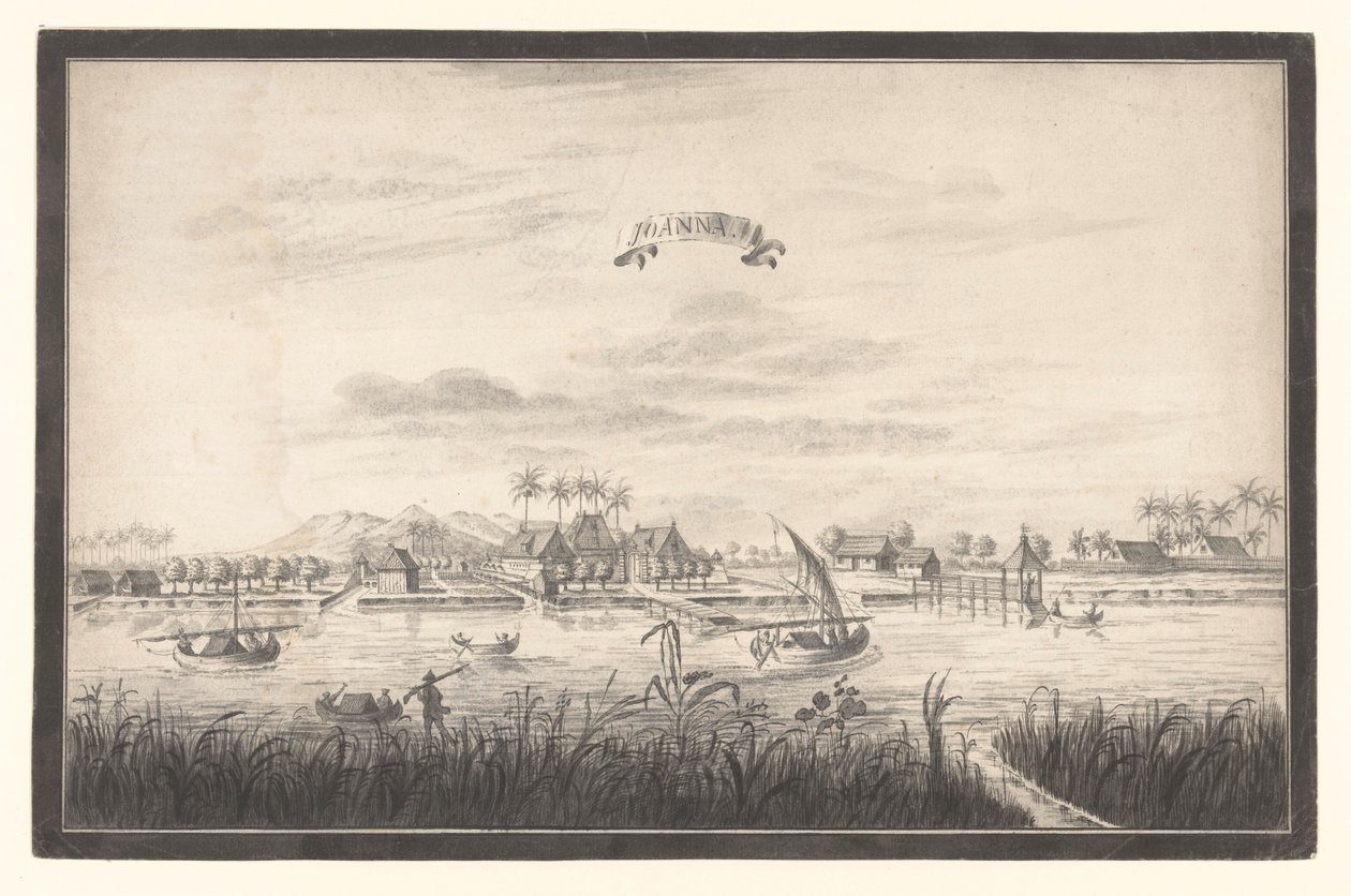 Utsikt över Joanna Joanna (titel på objekt) av A. de Nelly (possibly)