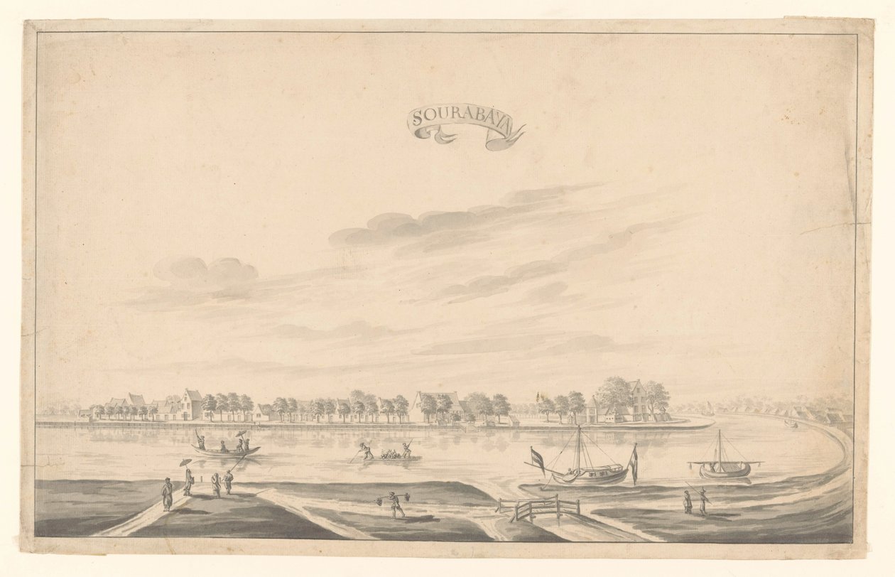 Utsikt över Surabaya Sourabaya (titel på objekt) av A. de Nelly (possibly)