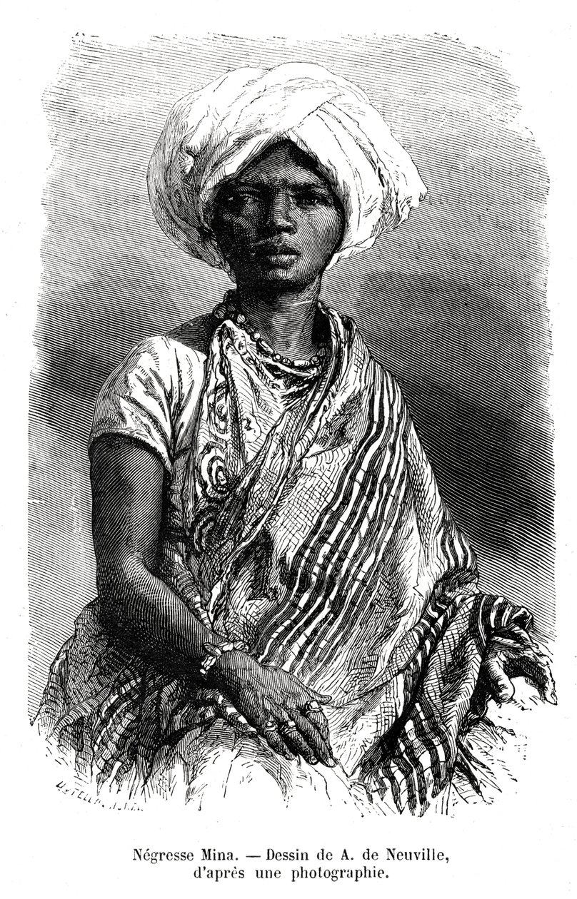 Negresse Mina, Brasilien, 1800-talet av A. de Neuville