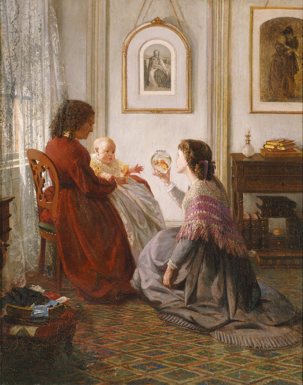 Familjen Shattuck, med mormor, mor och bebis, 1865 av Aaron Draper Shattuck