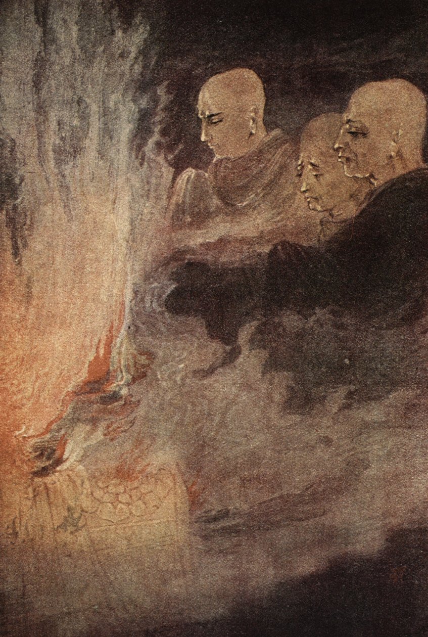 The Final Release, illustration från "Myths of the Hindus and Buddhists" av syster Nivedita och Ananda Coomaraswamy av Abanindranath Tagore