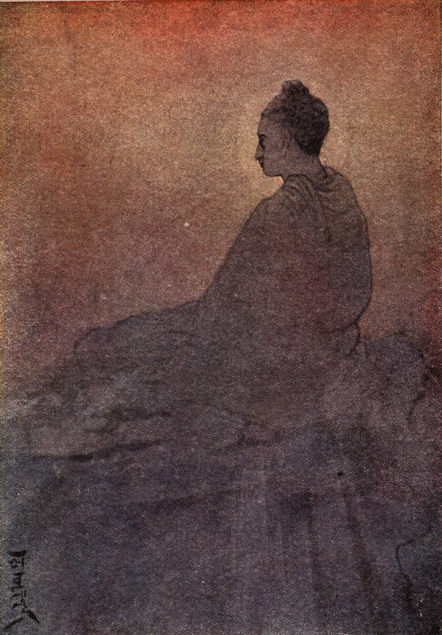 The Victory of Buddha, frontispice från "Myths of the Hindus and Buddhists" av syster Nivedita och Ananda Coomaraswamy av Abanindranath Tagore