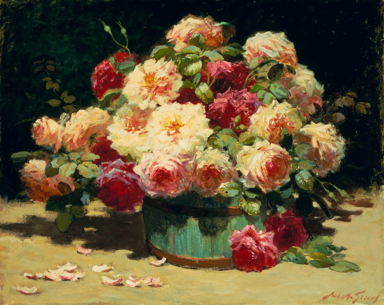 Ett överflöd av rosor (olja på duk) av Abbott Fuller Graves