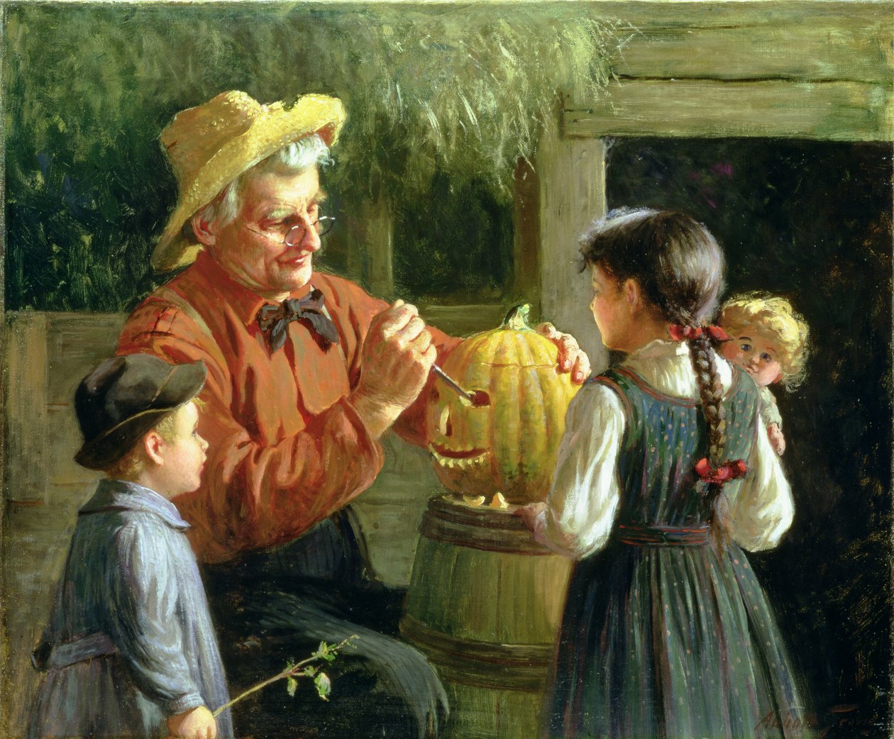 Jack-o-Lantern (olja på duk) av Abbott Fuller Graves
