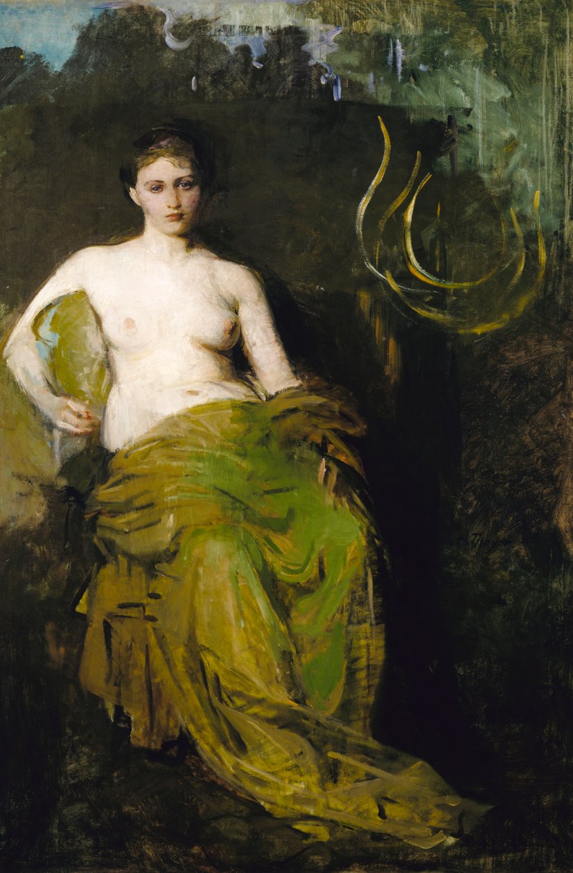 Halvdraperad figur, ca. 1885. av Abbott Handerson Thayer