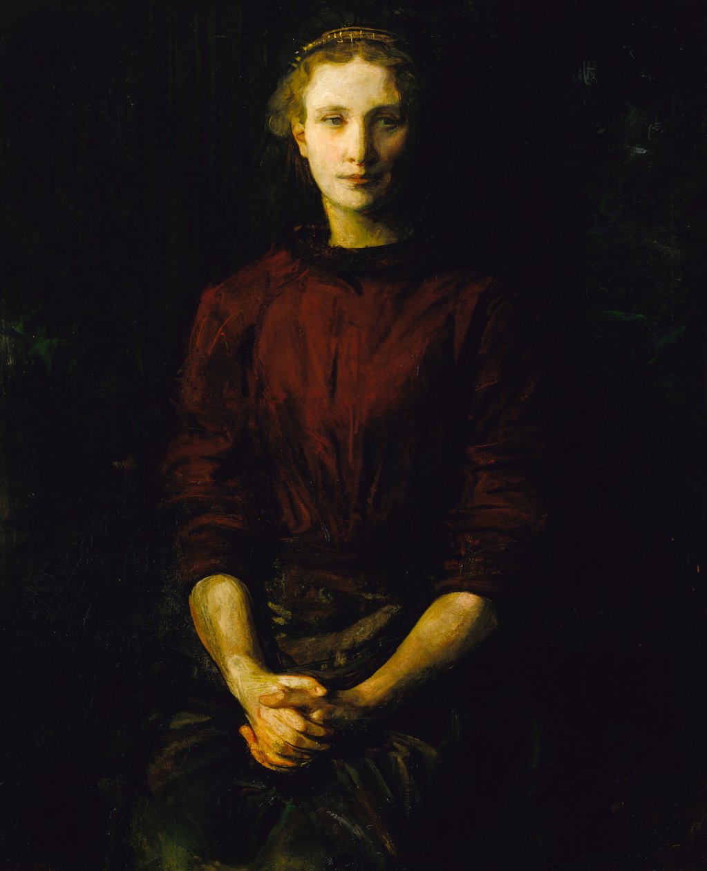 Porträtt av en dam fru William B. Cabot, 1900-1902. av Abbott Handerson Thayer