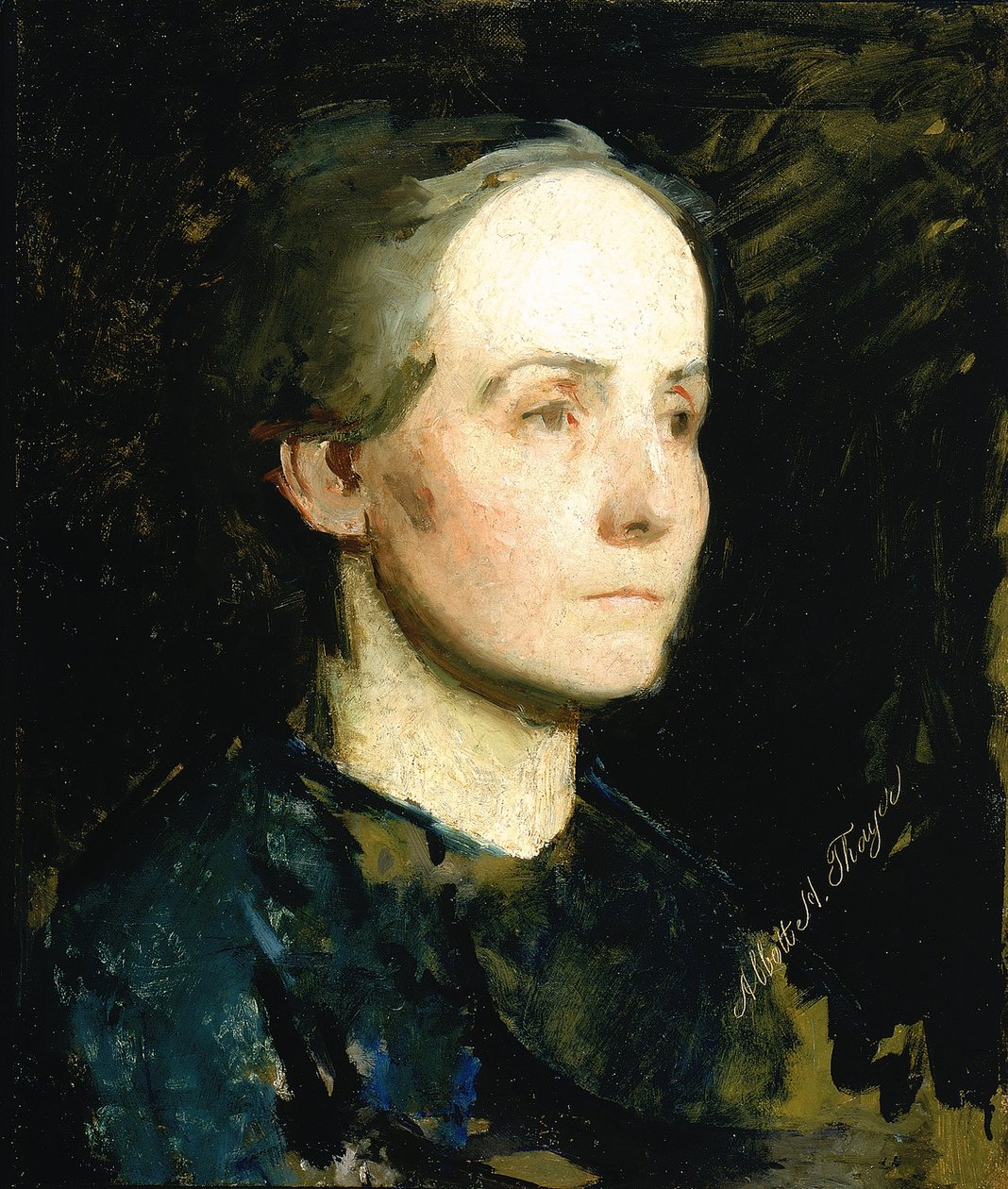 Porträtt av en kvinna fröken Gertrude Bloede, ca. 1881. av Abbott Handerson Thayer
