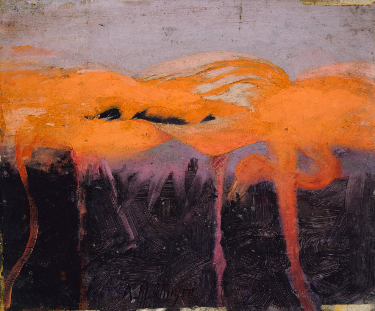 Red Flamingoes, studie för boken Concealing Coloration in the Animal Kingdom, ca. 1905-1909. av Abbott Handerson Thayer