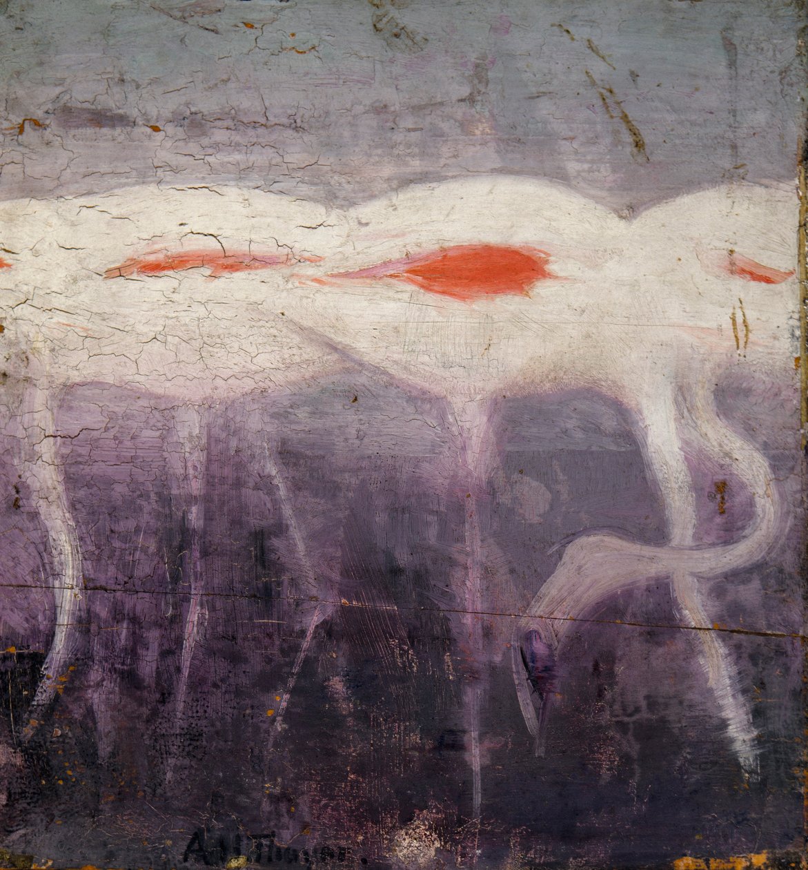 Vita flamingos, studie för boken Döljande färg i djurriket av Abbott Handerson Thayer