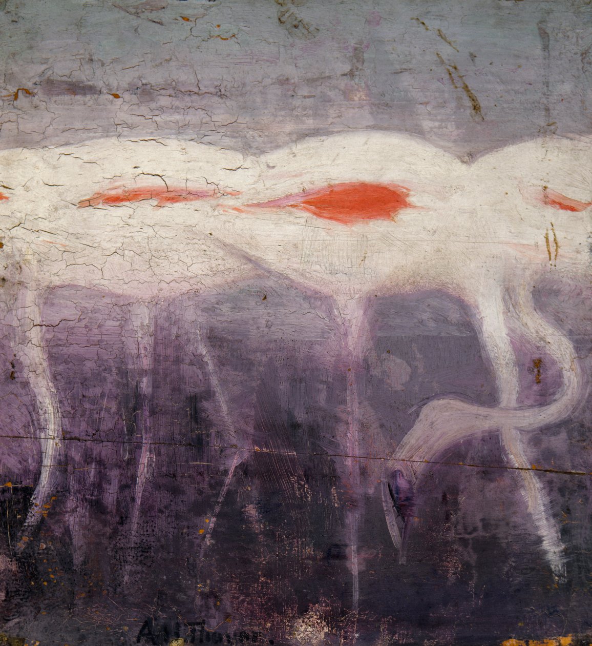 White Flamingoes, studie för boken Concealing Coloration in the Animal Kingdom, ca. 1905-1909. av Abbott Handerson Thayer