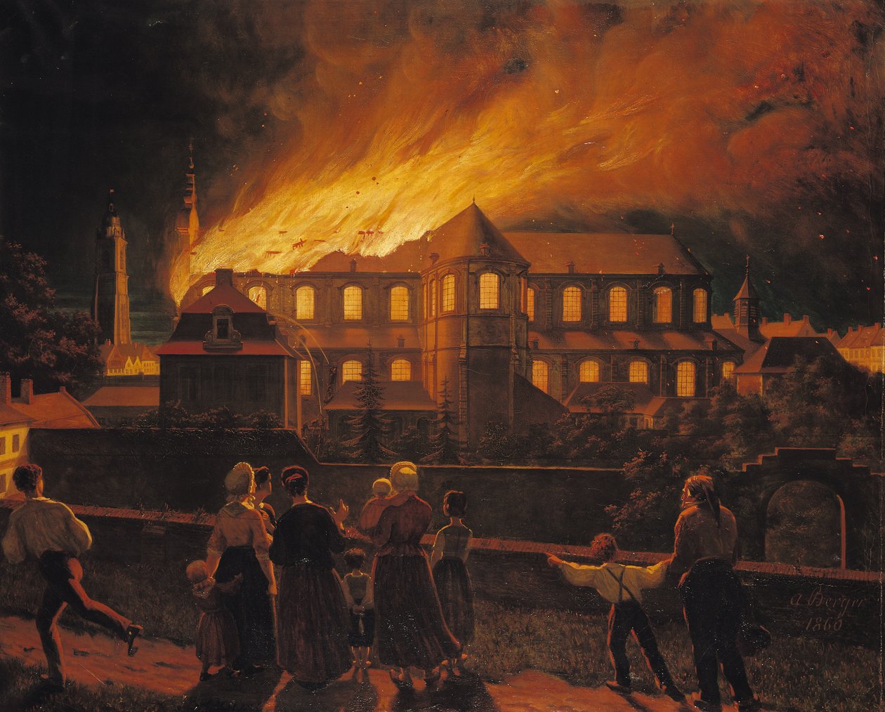 O le afi i Cambrai Cathedral, 9 Setema 1859 sled av Abel Berger