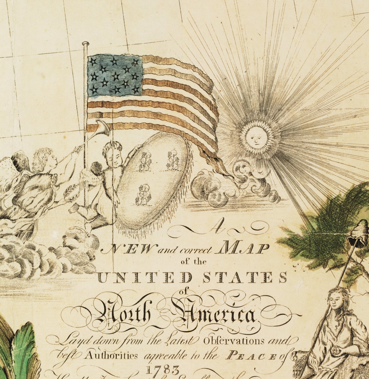 Amerikas första nationella karta, 1784 av Abel Buell