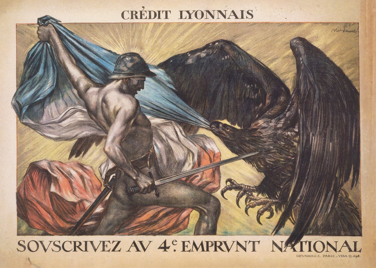 Kredit Lyonnais. Prenumerera på det fjärde nationella lånet, 1918. av Abel Faivre