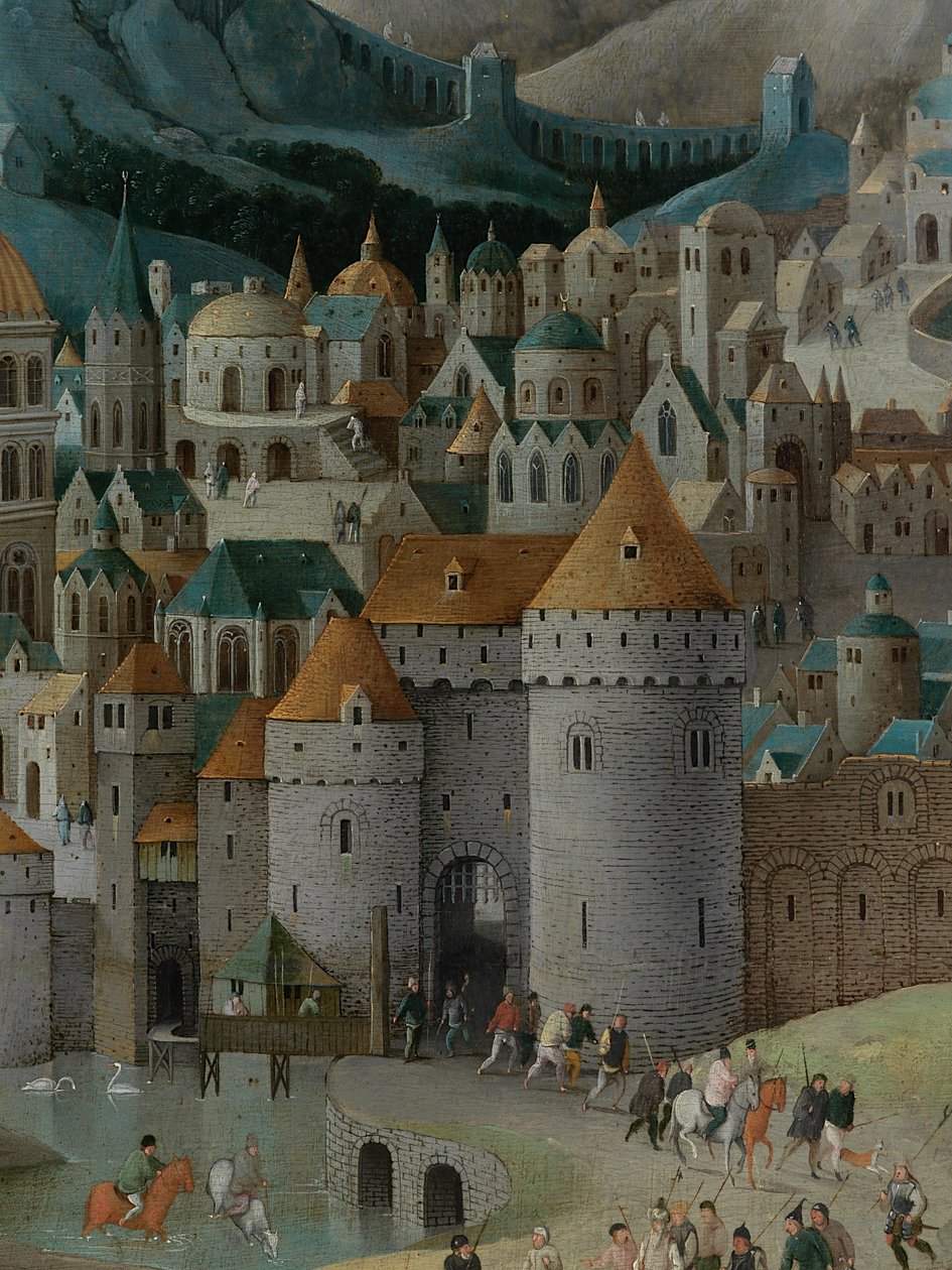 Detalj av Kristus som bär korset av Abel Grimmer or Grimer
