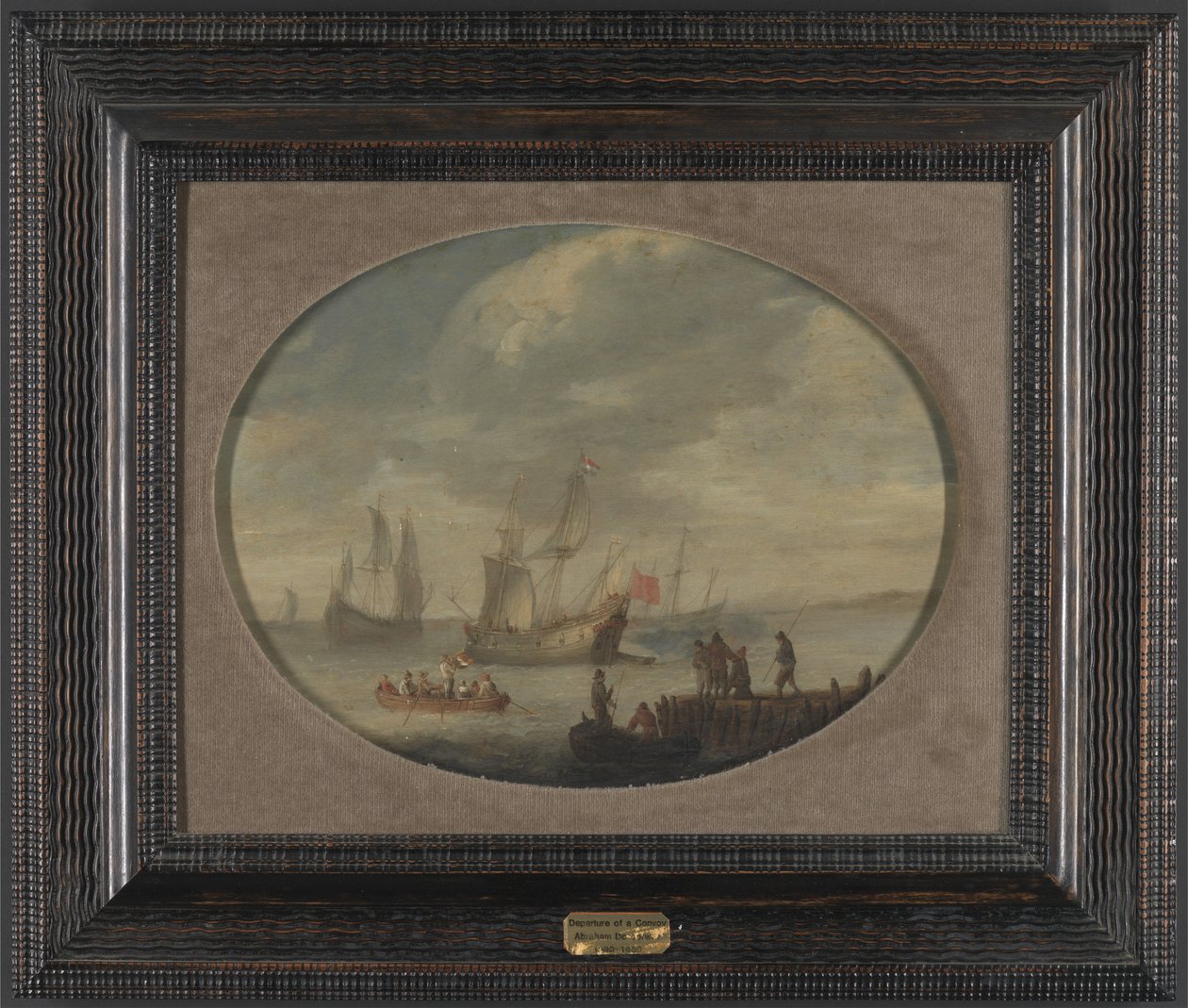 Armed Merchantmen off the Dutch Coast Preparing to Set Sail av Abraham de Verwer