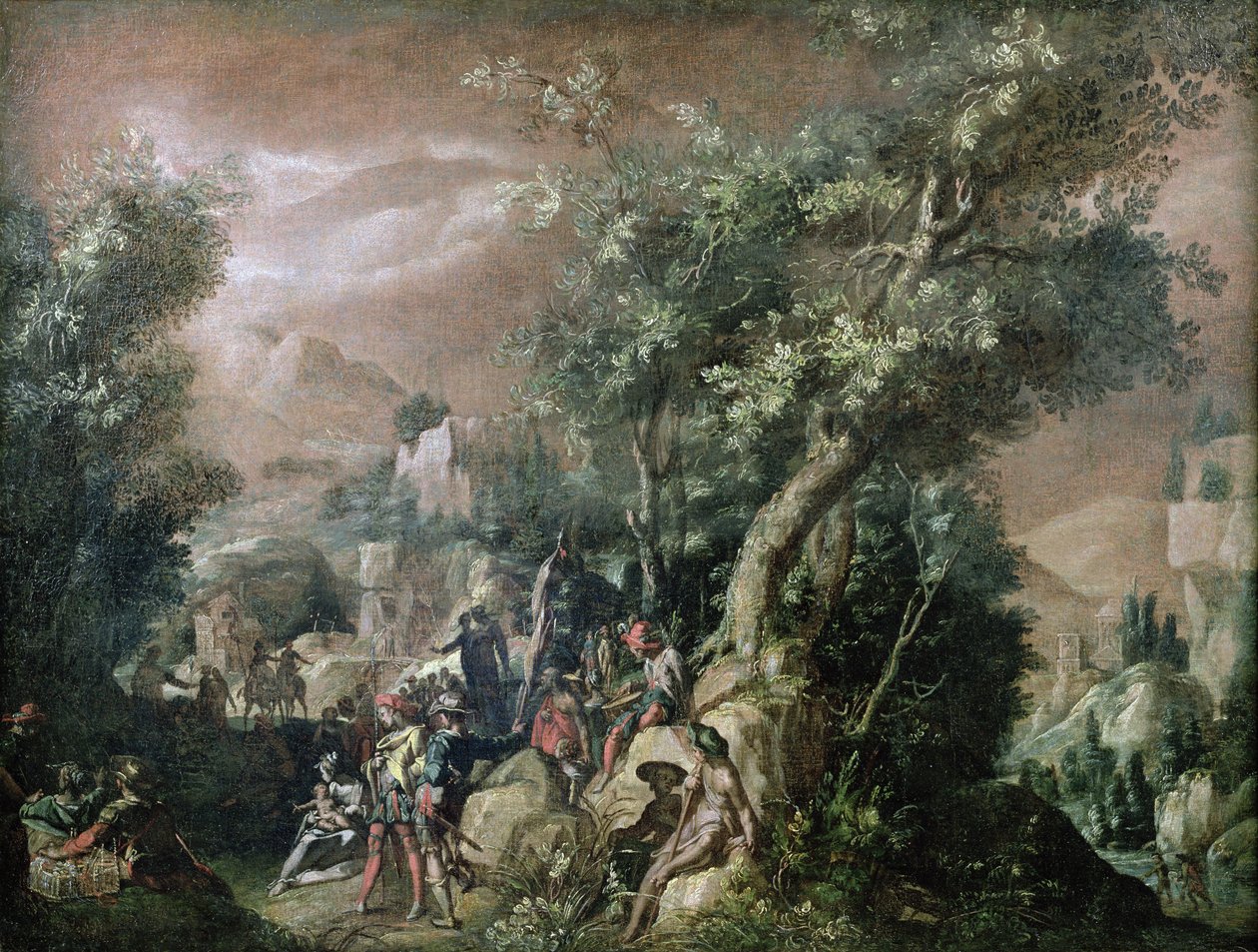 Johannes Döparen predikar av Abraham Bloemaert
