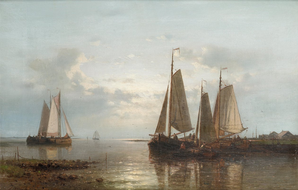 Evening on the coast av Abraham Hulk