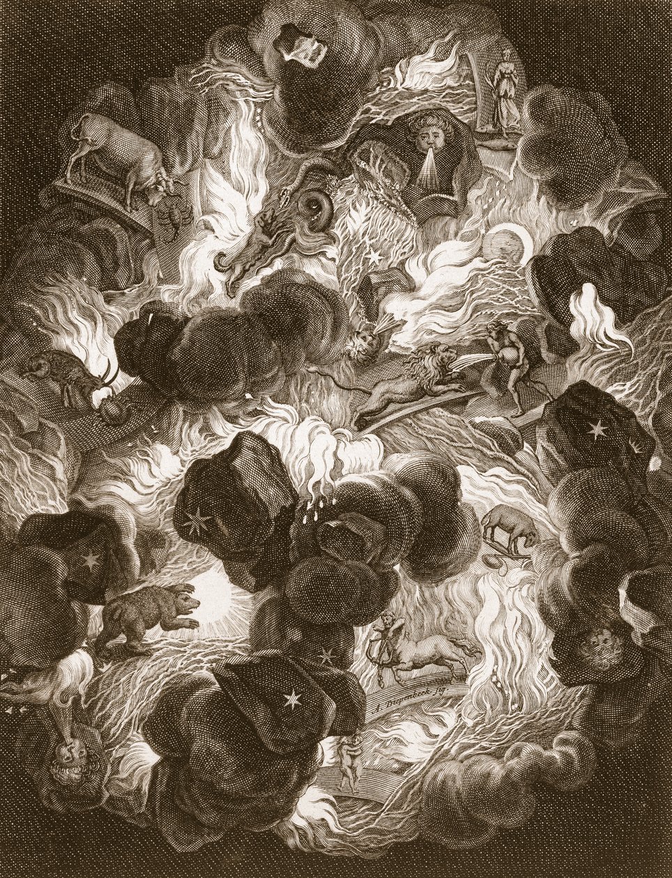 Kaoset, graverat av Bernard Picart (1673-1733), 1731 av Abraham van Diepenbeeck