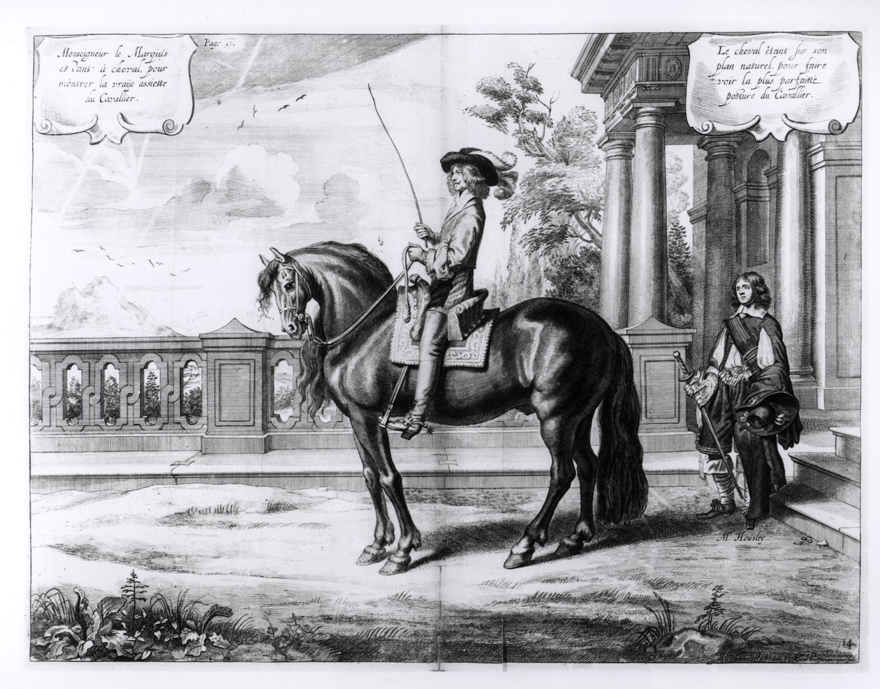 Illustration från en ridhandbok, graverad av Peeter Clouwet (1629-70), 1658 av Abraham Jansz. van Diepenbeke