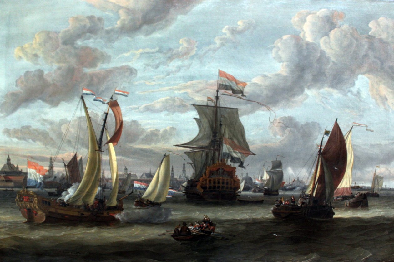 Utsikt över Amsterdam med Ij av Abraham Storck