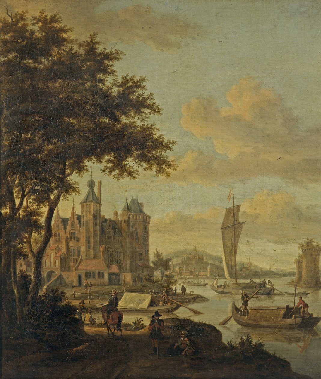 Holländsk strandscen med frakt av Abraham Storck
