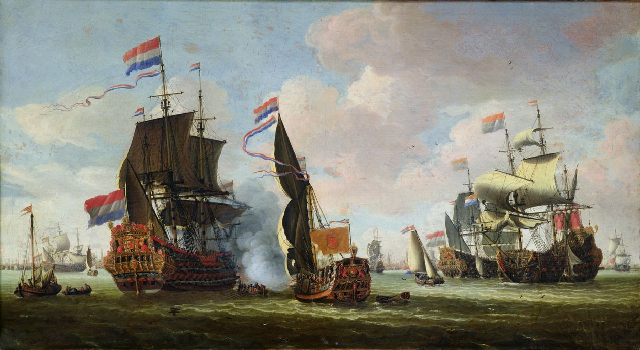 Michiel Adriaanszoon de Ruyters (1607-76) ankomst till Amsterdam av Abraham Storck
