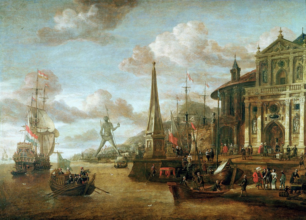 Rhodos hamn av Abraham Storck