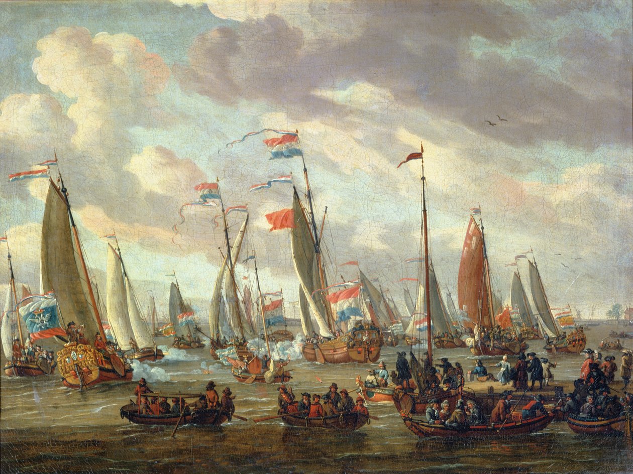 Tsar Peter I (1672-1725) på besök i England i januari 1698. av Abraham Storck