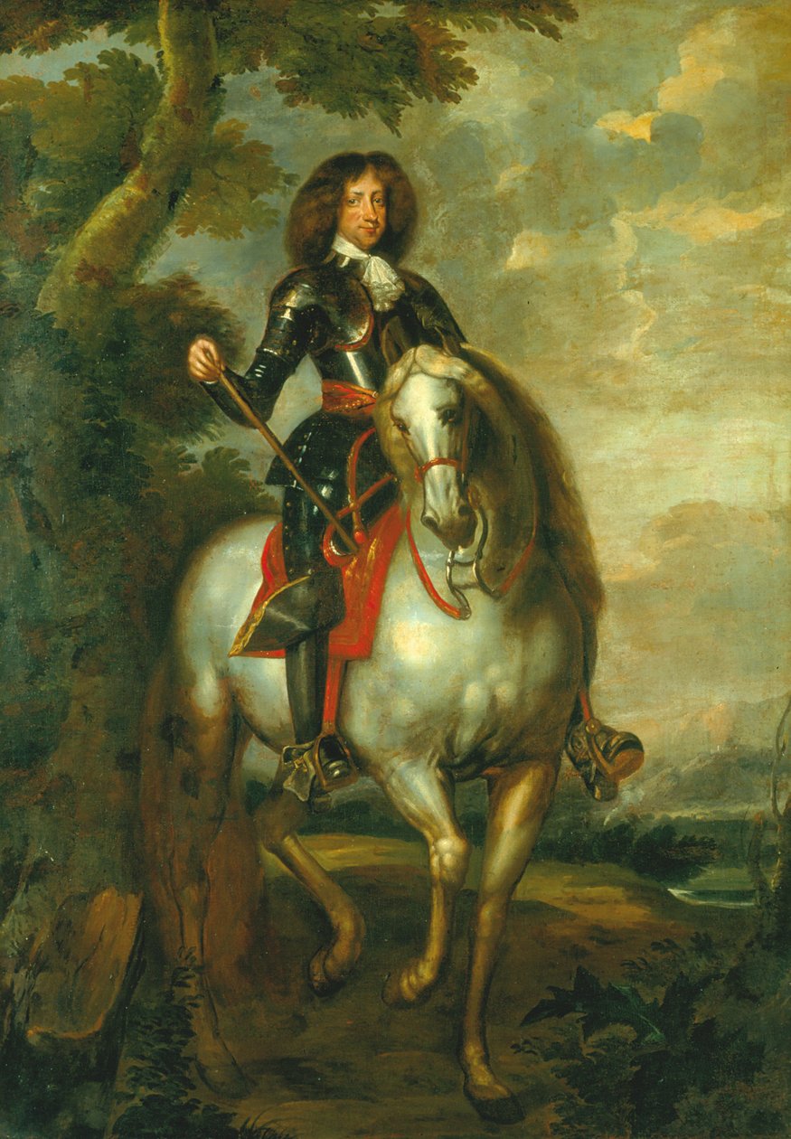 Portrait of King Christian V on horseback as a crown prince av Abraham Wuchters