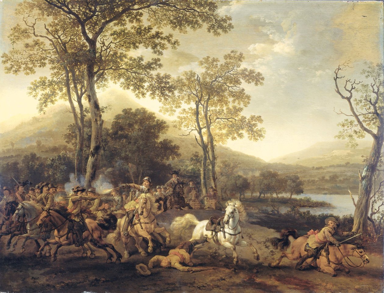 Kavallerislag av Abraham van Calraet