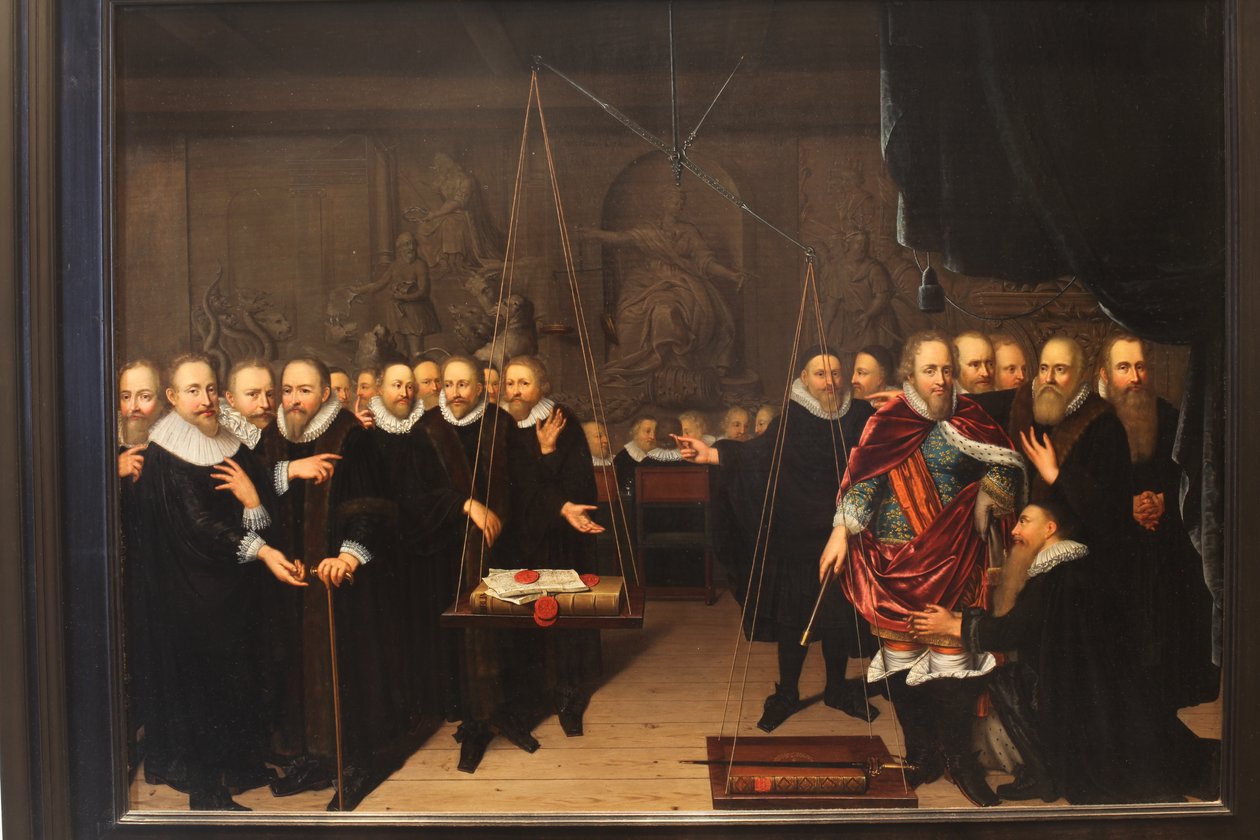 Allegory of the theological dispute between the Arminianists and their opponents av Abraham van der Eyk