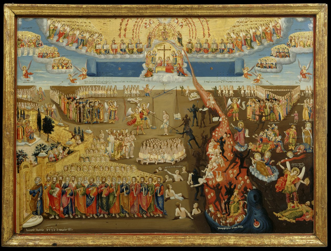 The Second Coming, 1794 (äggtempera & bladguld på panel) av Abraham Abraham