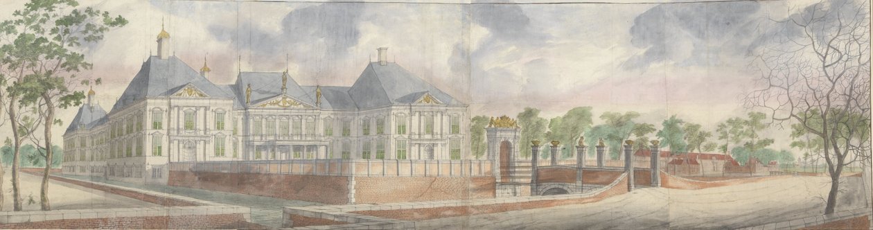 Huset i Honselersdijk och omgivningar, kan ses över förgården av Abraham Beerstraten