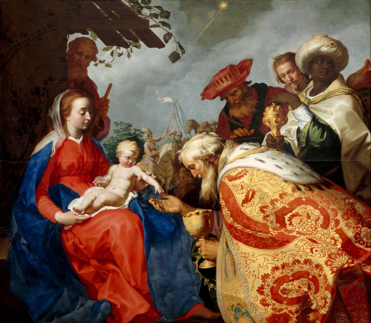 Tillbedjan av de tre vise männen av Abraham Bloemaert