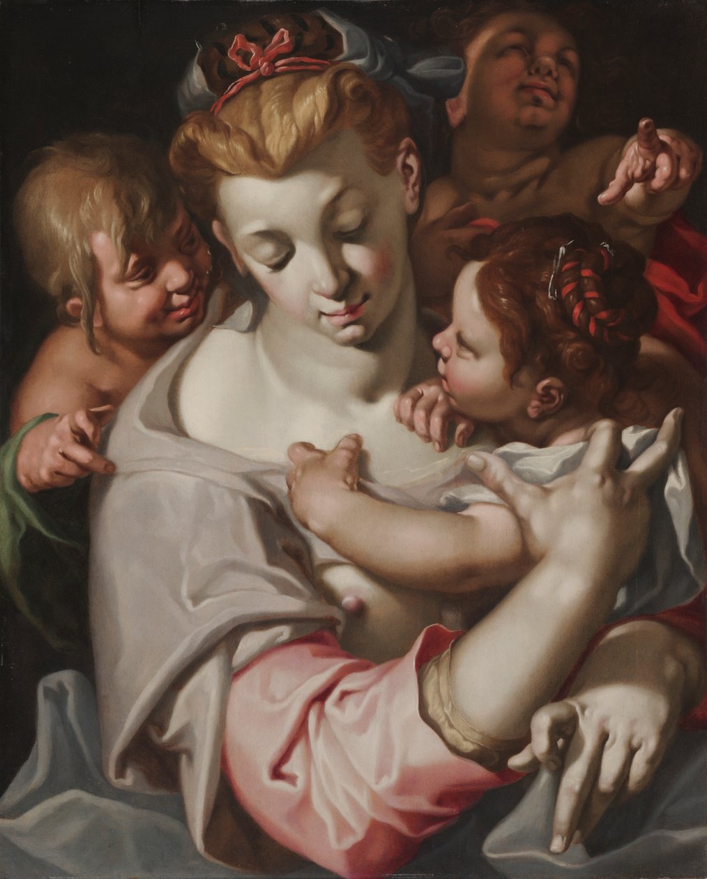 Välgörenhet, ca 1590 (olja på trä) av Abraham Bloemaert