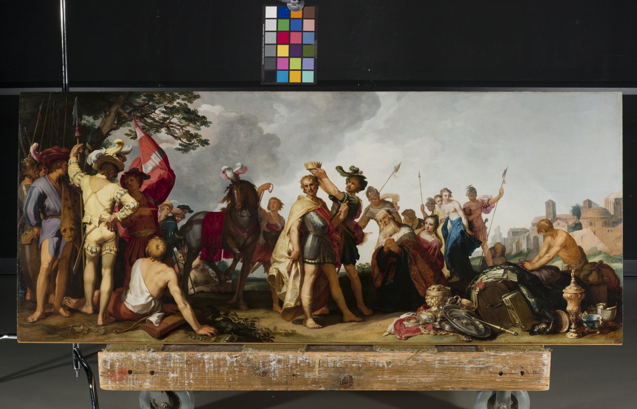 Kröningsscen (olja på trä) av Abraham Bloemaert