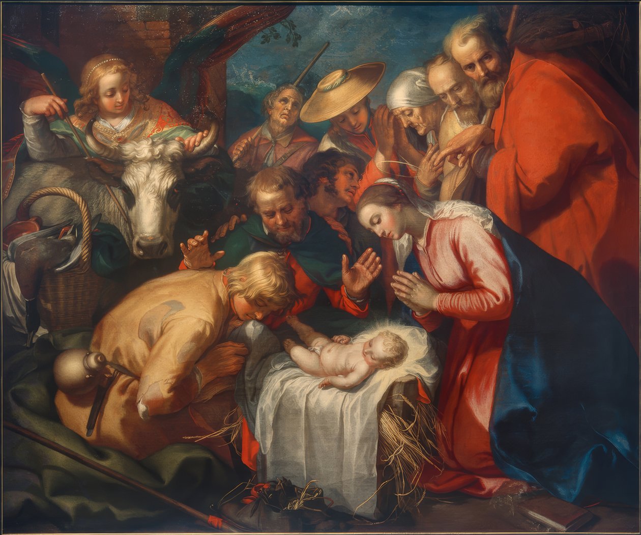 Tillbedjan av herdarna av Abraham Bloemaert