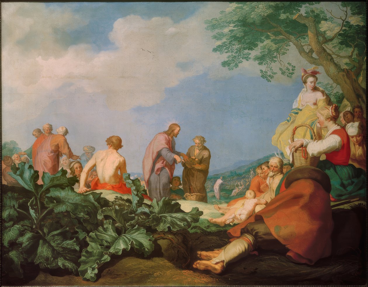 Den underbara förökningen av bröd av Abraham Bloemaert