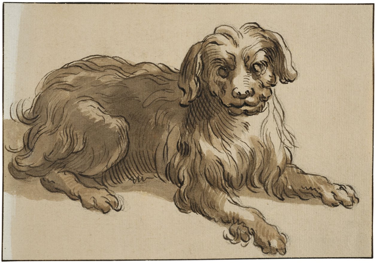 Långhårig hund av Abraham Bloemaert