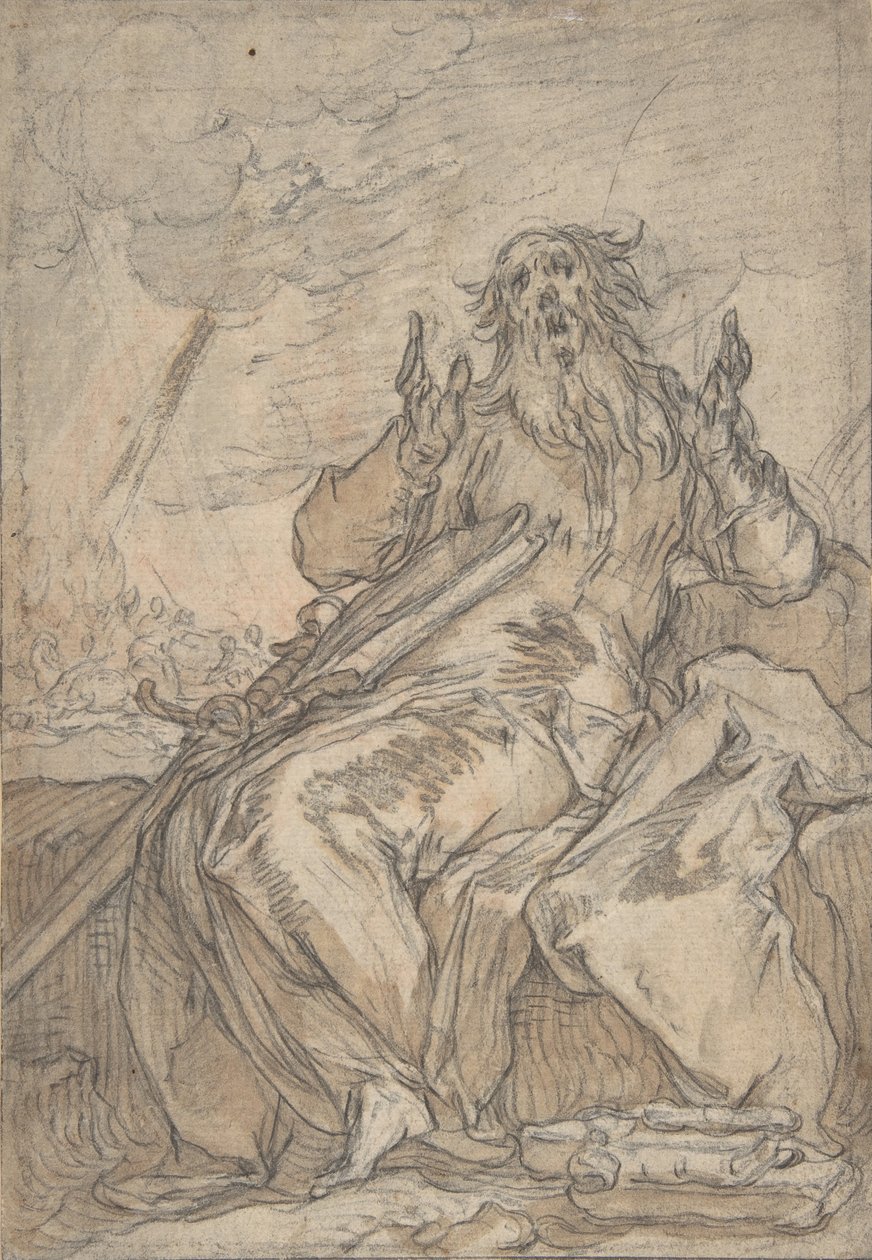 Saint Paul Sittande, med sin omvändelse i bakgrunden, sent 1500-mitten av 1600-talet. av Abraham Bloemaert