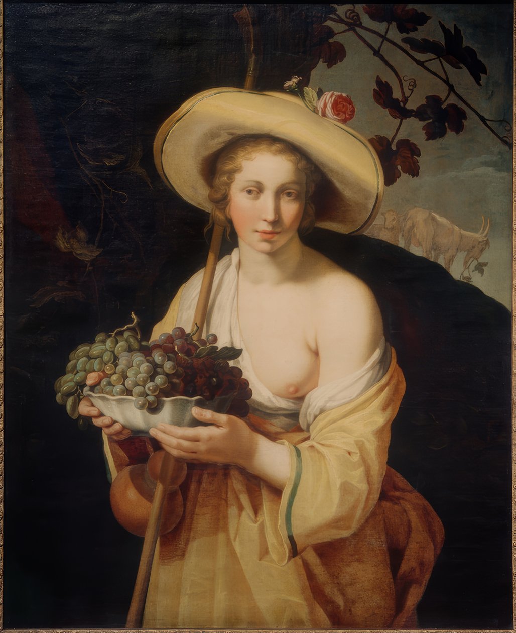 Herdinna med druvor av Abraham Bloemaert