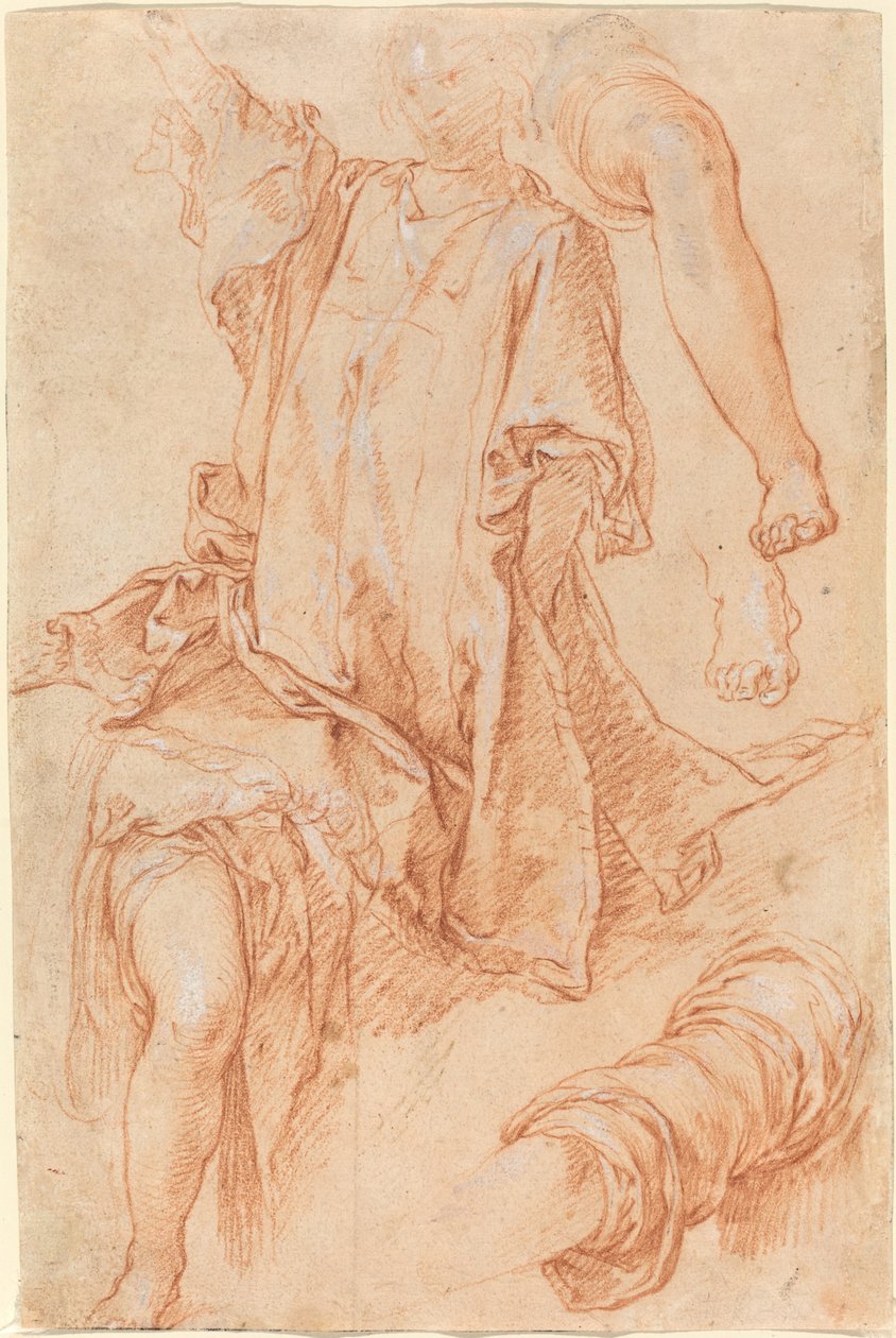 Studier av ben och draperi [recto] av Abraham Bloemaert
