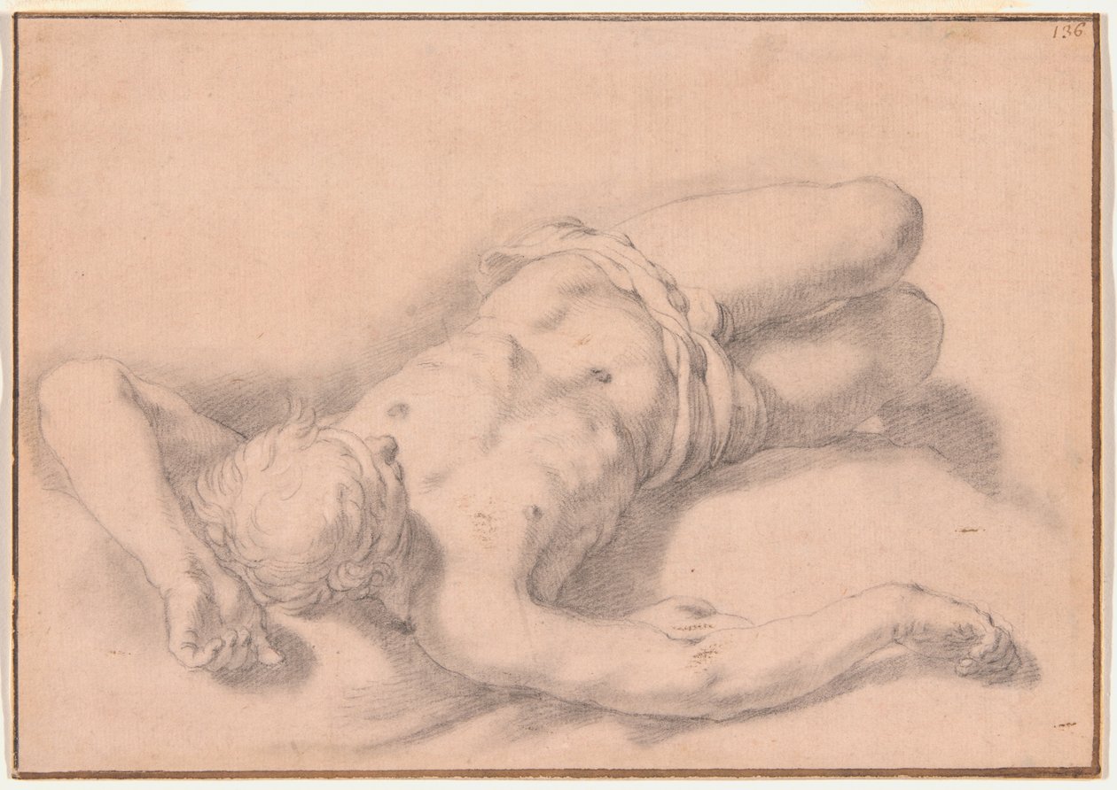 Studie av en naken man av Abraham Bloemaert
