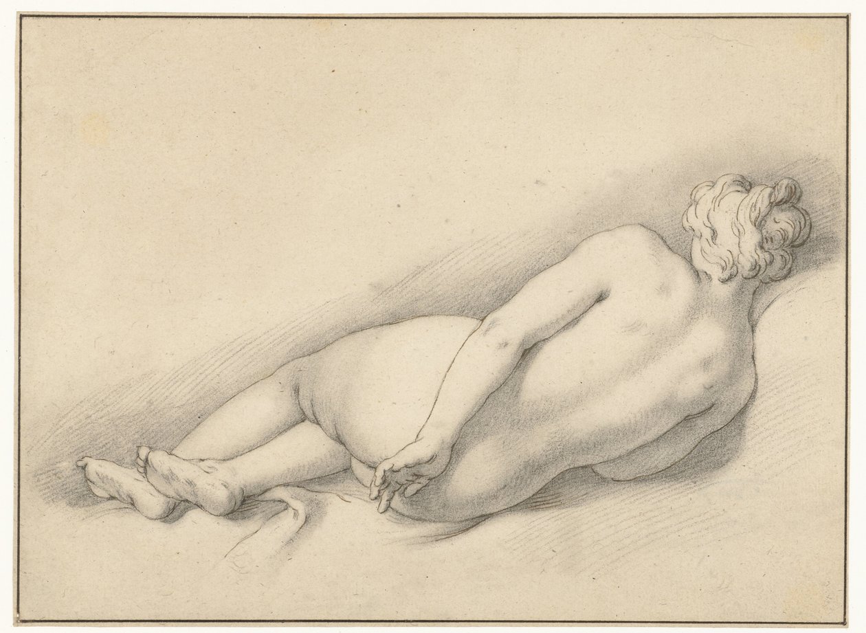 Studie av en liggande kvinnlig naken av Abraham Bloemaert