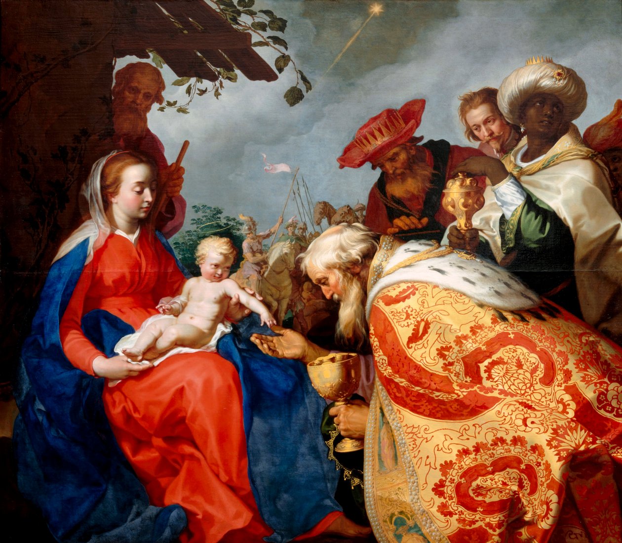 Magiernas tillbedjan, 1624 av Abraham Bloemaert